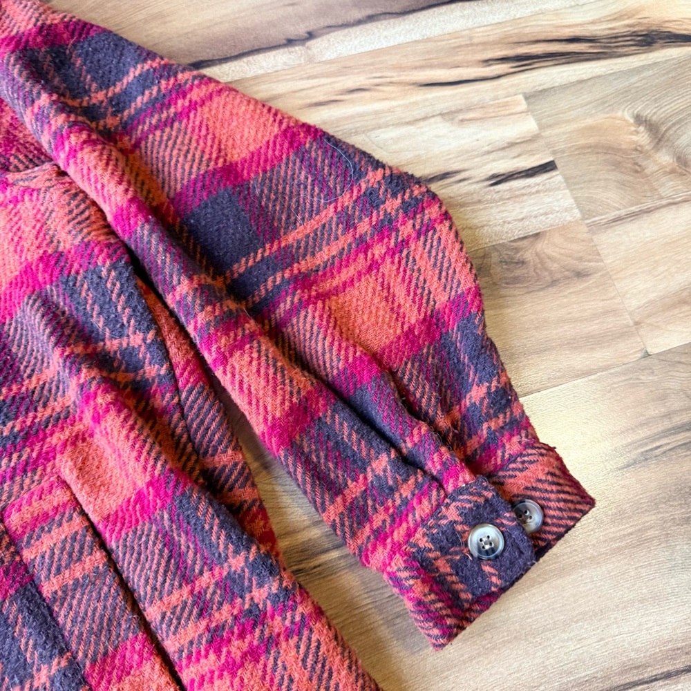 Stoosh Plaid Flannel Shacket Jacket Shirt Coat Oversized Cozy Fall X Large - Picture 4 of 9